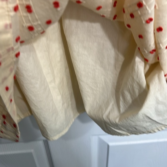 J. Crew Women’s Ivory & Red Embroidered Polka Dot DOBBY Dress - Size XXS - Picture 6 of 8